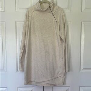 Athleta Cream Asymmetrical Zip Pullover